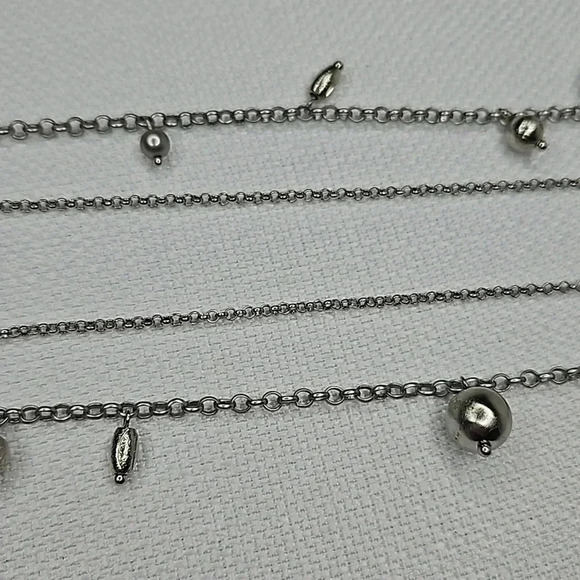Lia Sophia Double-Stranded Long Silver Layered Necklace - Picture 8 of 13